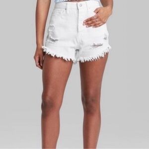 High Waisted Distressed Shorts